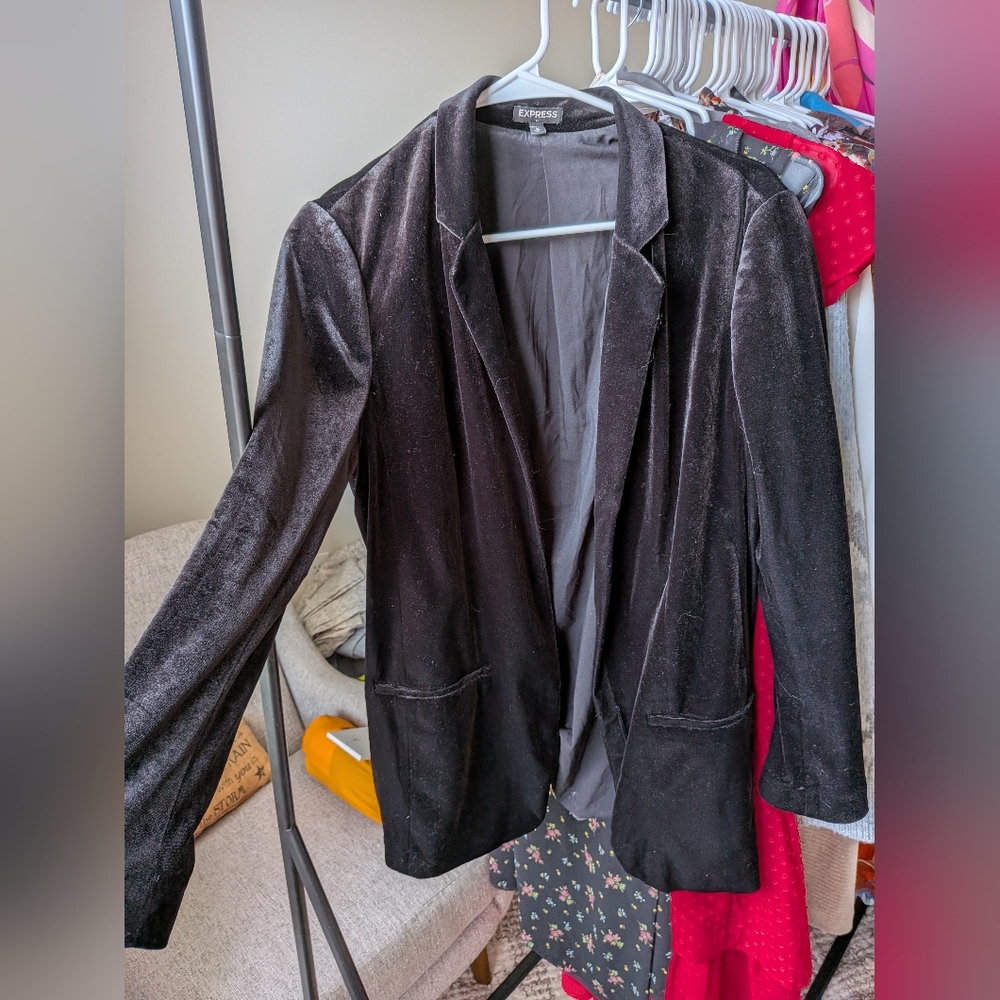 Express Black Velvet Women's Blazer
